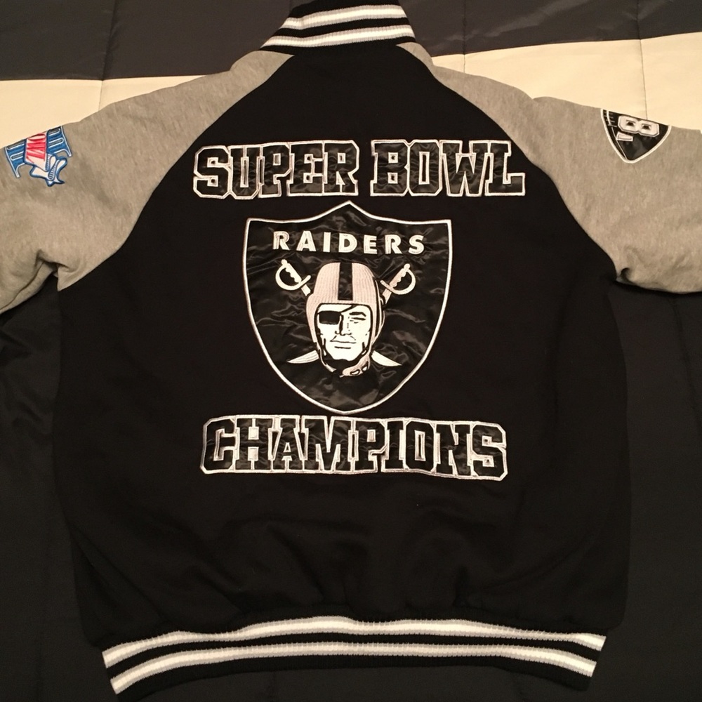 Raiders Super Bowl Champions Black and Gray Jacket